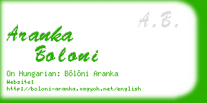 aranka boloni business card